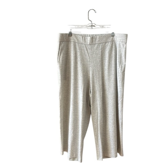 Eileen Fisher Organic Cotton Blend Wide Leg Pull On Pants Culottes Size XL Gray - Picture 6 of 6